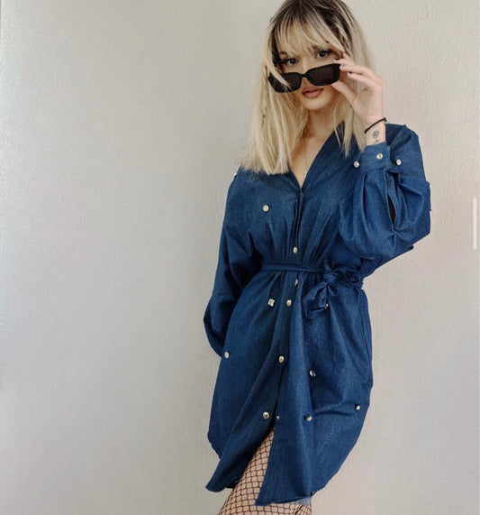 DENIM KIMONO DRESS